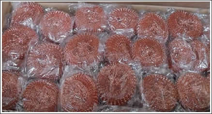 copper coated cleaning scourer