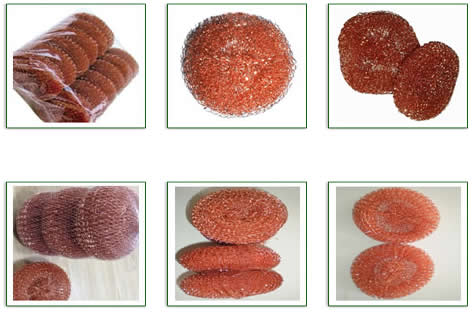 copper coated cleaning scourers